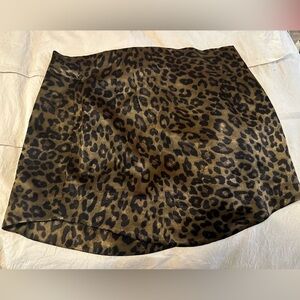 Zara Leopard Print Satin Mini Skirt